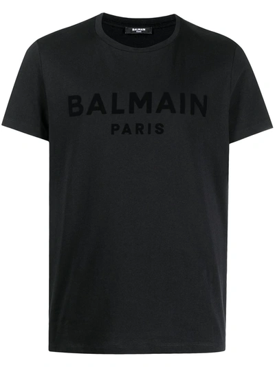 Balmain Logo-print Short-sleeve T-shirt In Black