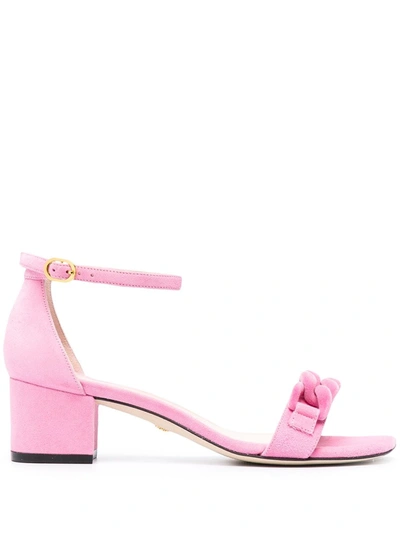 Stuart Weitzman Amelina Braided Strap Sandals In Pink
