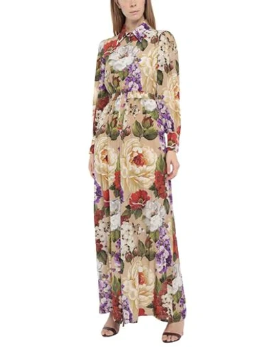 Dolce & Gabbana Gathered Floral-print Silk Crepe De Chine Jumpsuit In Beige