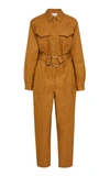 Acler Battan Boiler Cotton Straight-leg Jumpsuit In Brown