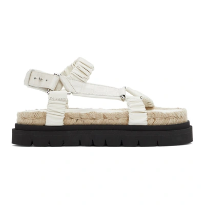 3.1 Phillip Lim / フィリップ リム Noa Smooth And Croc-effect Leather Platform Sandals In White,black