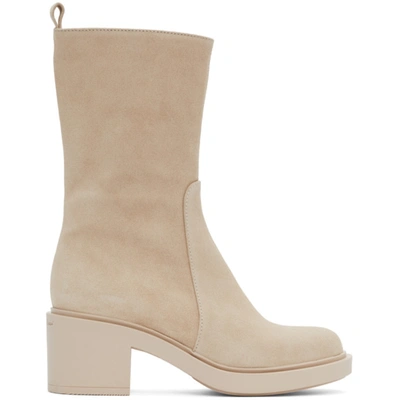 Gianvito Rossi Tan Suede Exton Boots In Mousse