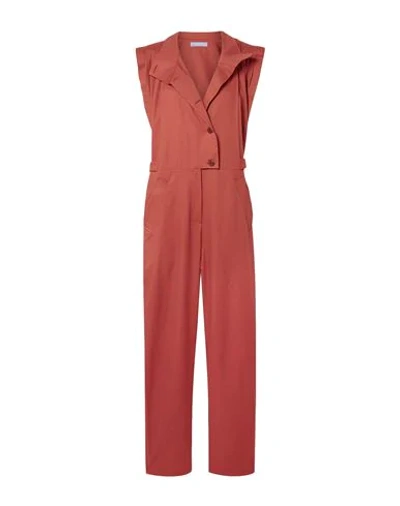 Paradised Woman Jumpsuit Rust Size Xs Cotton In Red