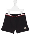 MONCLER EMBROIDERED-LOGO TRACK SHORTS
