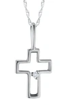 Mignonette Diamond & 14k Gold Cross Pendant Necklace In White Gold