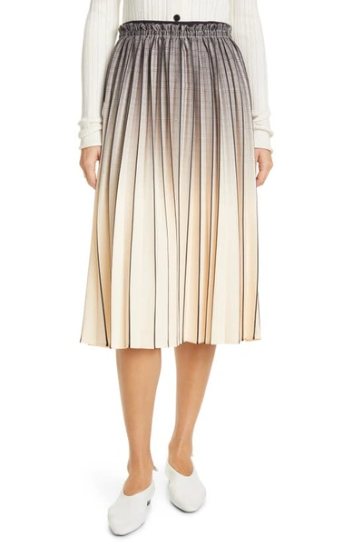 Proenza Schouler Ombré Plaid Pleated Skirt In Grey