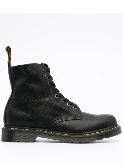 Dr. Martens' Chunky Lace-up 35mm Leather Boots In Black