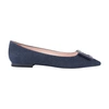 Roger Vivier Gommettine Denim Buckle Ballerina Flats In Galassia