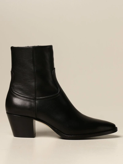 Anna F Country Boot In Real Leather In Black