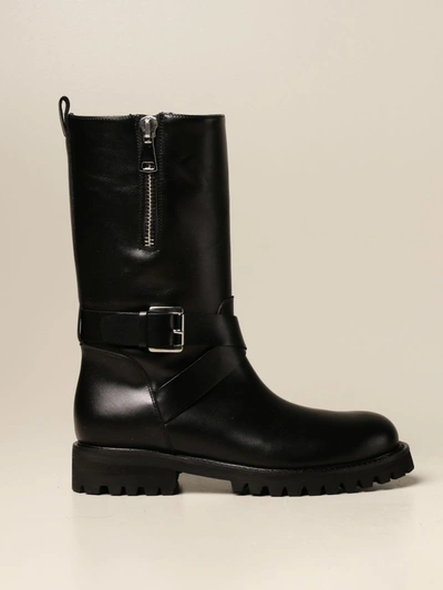 Anna F Boot In Smooth Leather In Black