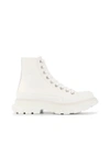 Alexander Mcqueen Tread Slick Ankle Boots In White