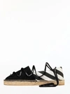 Off-white Canvas Espadrilles In Black