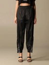 JUST CAVALLI NYLON TROUSERS WITH METAL SAILS,11676153