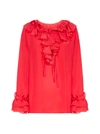 P.A.R.O.S.H POTERY RUFFLED BLOUSE,D312230 POTERY009