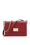 Furla Embossed-logo Leather Crossbody Bag In Ciliegia (red)