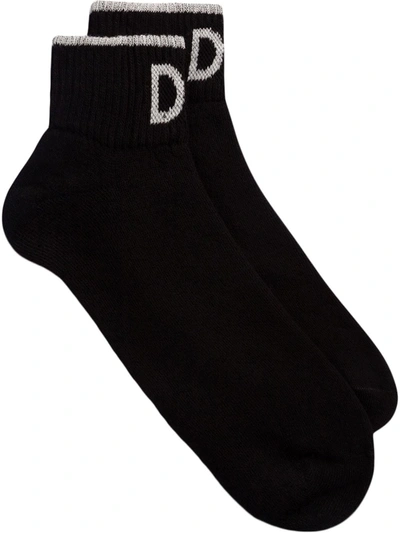 Dolce & Gabbana Intarsia-knit Socks In Black