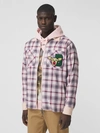 BURBERRY VARSITY GRAPHIC CHECK TECHNICAL COTTON OVERSHIRT