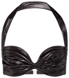 Norma Kamali Bill Metallic Bikini Top In Silver