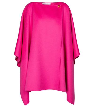Valentino Garavani Draped Button Cape In Pink