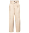 BRUNELLO CUCINELLI HIGH-RISE BELTED LEATHER PANTS,P00532236