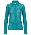 Bottega Veneta Mesh Cardigan In Petrol Color In Blue