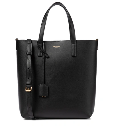 Saint Laurent Toy Shopping N/s Leather Tote Bag In Black