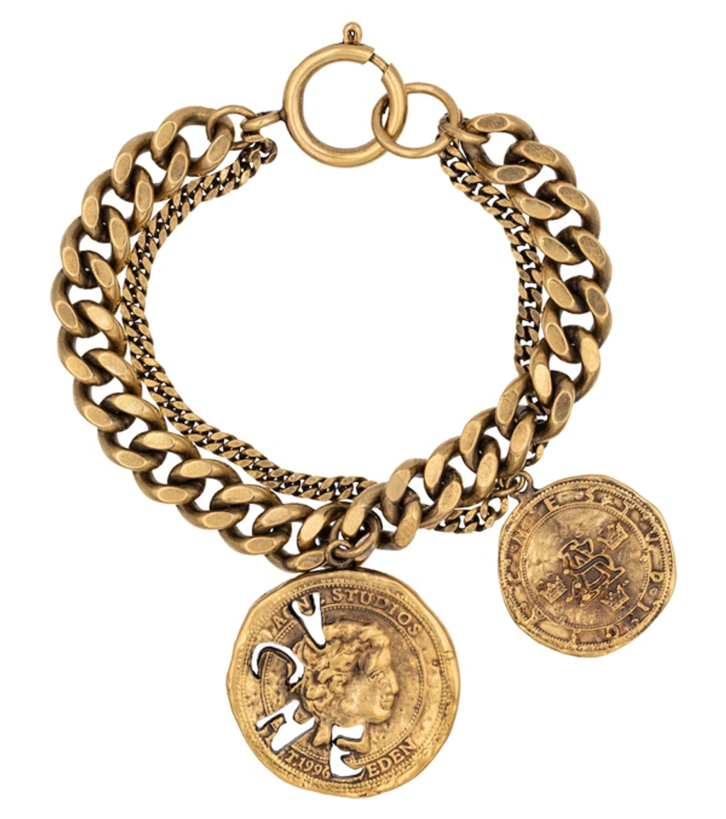 アクセサリー Acne Studios COIN BRACELET Acne Studios Vintage Coin Chunky Chain Bracelet In Gold | ModeSens