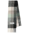 Acne Studios Womens Green Grey Black Vally Checked Wool-blend Scarf In Black