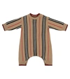 BURBERRY BABY ICON STRIPE羊绒和羊毛连身衣,P00529307