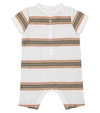 BURBERRY BABY ICON STRIPE棉质连身衣,P00529320