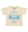 GUCCI BABY LOGO COTTON JERSEY T-SHIRT,P00535432