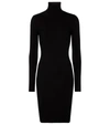 Wolford Ribbed-knit Wool And Cotton Minidress In Black