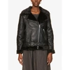 TOPSHOP CASSY FAUX-FUR AND FAUX-LEATHER JACKET,R03691149