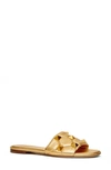 Valentino Women's Roman Stud Quilted Slide Sandals In Antique Brass