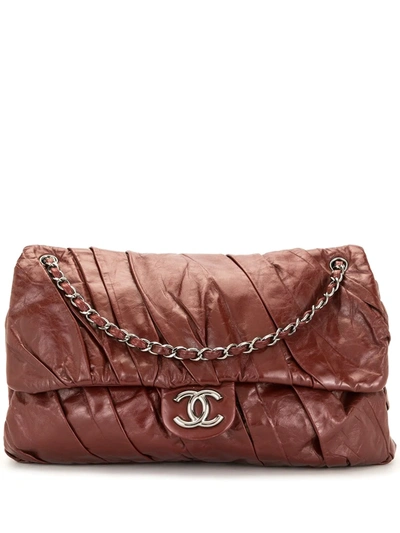 Pre-owned Chanel 褶饰效果单肩包 In Red