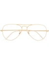 Ray Ban Aviator-frame Glasses In Gold