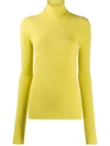 Bottega Veneta Green Viscose Turtleneck In Yellow