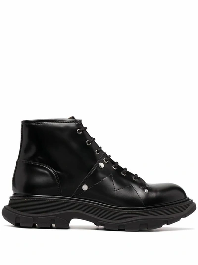 Alexander Mcqueen Tread Boots In Black Leather