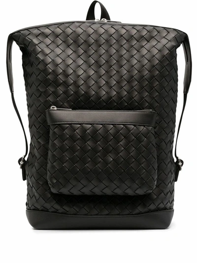 Bottega Veneta Men's Black Leather Backpack