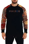 Maceoo Men's Graphic Luxe Raglan Sweater In Blue