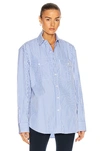 Wardrobe.nyc Pinstriped Cotton Shirt In Blue
