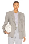 Wardrobe.nyc Release 01 Checked Wool Double-breasted Blazer In Grey Flannel