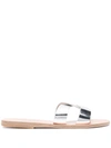 Ancient Greek Sandals Desmos Cut-out Leather Sandals In Silver