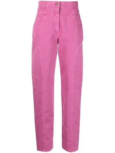 Alberta Ferretti 高腰直筒裤 In Pink