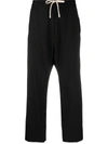 Nili Lotan Cropped Drawstring Waist Trousers In Black