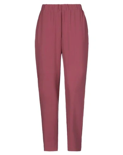 Blue Les Copains Pants In Brick Red