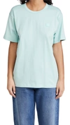 Acne Studios Nash Face Mint Cotton T-shirt In Green