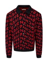 Givenchy Black & Red Wool Refracted Logo Bomber Jacket In Black Red