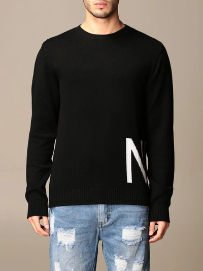 N°21 N° 21 Sweater N &deg; 21 Sweater In Virgin Wool With Jacquard Logo In Black