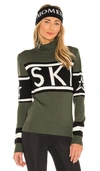 Perfect Moment Aspen-intarsia Merino-wool Roll-neck Sweater In Dark Green